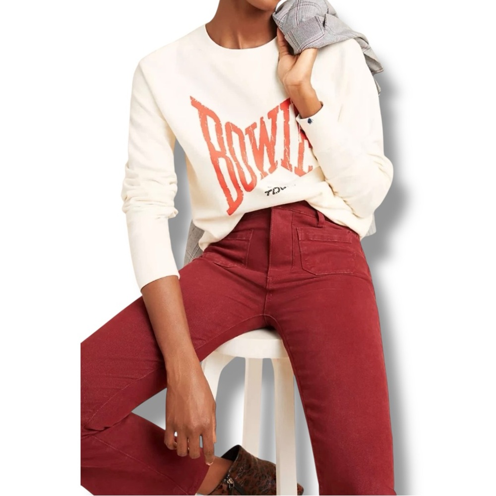 Sugarhigh Lovestoned Bowie Sweatshirt Size Small Cream